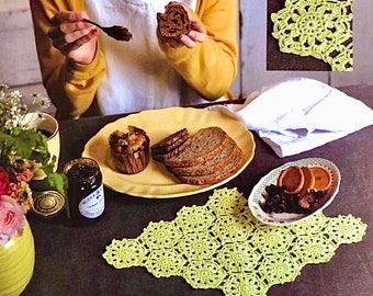 Patrón de tapete de crochet: Posavasos redondo, cuadrado y rectangular (patrón PDF)