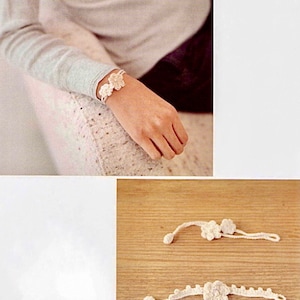 Modèle de bijoux au crochet Bracelet Modèle de fleur 2 modèles | accessoires au crochet, décoration florale. Crochet facile. Compétence débutant