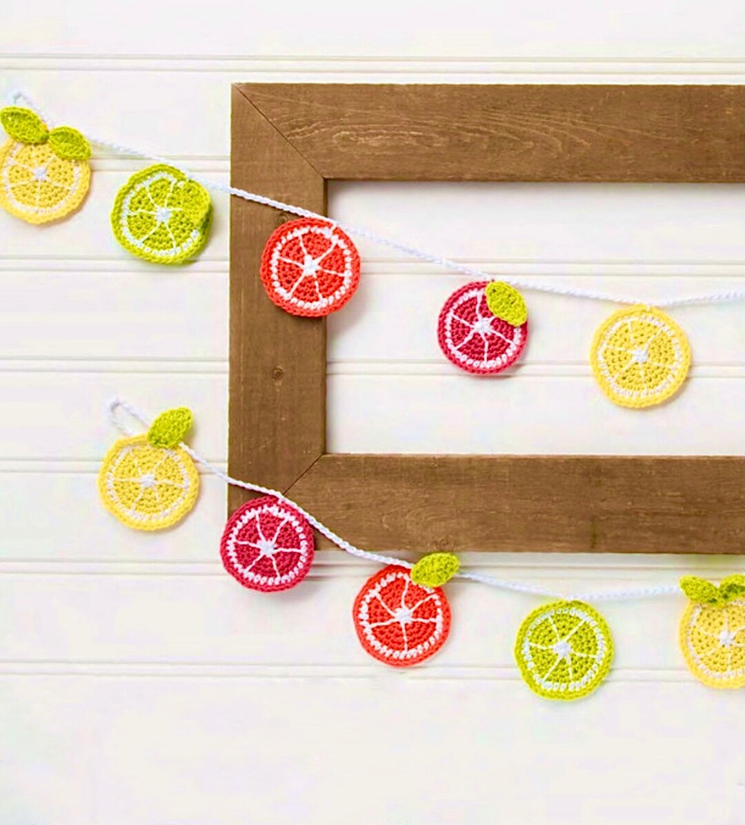 Bunting Citrus Motifs CROCHET PATTERN, Wall Hanging Decor, Motifs for ...