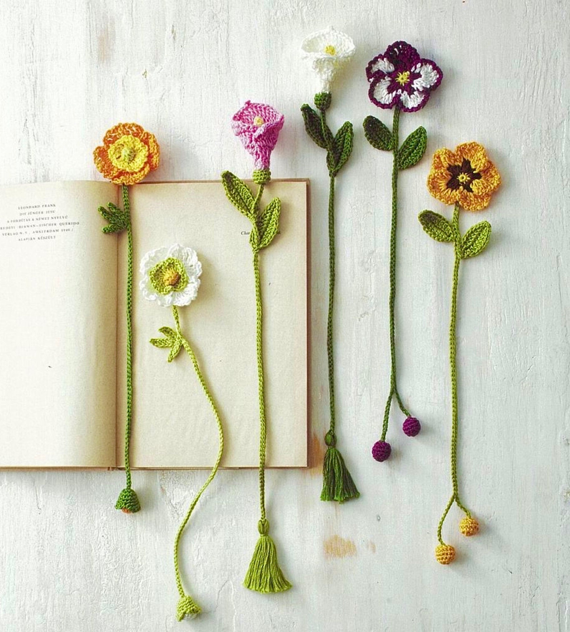 Flowers Bookmark 3 CROCHET PATTERN, Easy Crochet, Flowers Appliqués, Flowers  Decor, Floral Motifs 