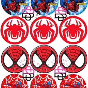 Superhero Cupcake Topper, Kids Spider Superhero Cookie Toppers, Spider Party Theme, Kids Birthday Party, Party Decor