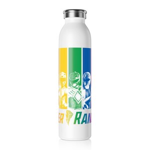 SuperHero Slim Water Bottle, Superhero Multi Color Tall Water Bottle, Slim insulated tumbler, Custom Birthday gift, Back to School