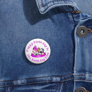 Pin de cumpleaños para niña o niño de Robocar Poli, botones de pin personalizados, obsequio de fiesta de cumpleaños para niños, insignia de pin personalizada, pin de dibujos animados para niños
