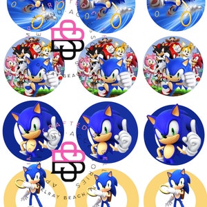 Hedgehog cupcake Toppers | Sonic Cupcake Toppers | Sonic Cookie toppers | Sonic Stickers SVG