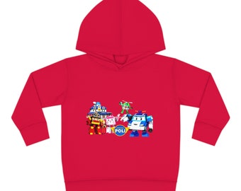 Robocar Poli Toddler Hooded Sweatshirt | Custom Toddler Robocar Poli Hoodie Sweatser | Robocar Poli Fleece Hoodie |  Custom Toddler Hoodie