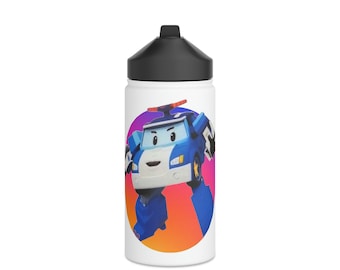 Robocar Poli Water Bottle: Kids Insulated Stainless Steel Gift