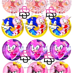 Amy Rose Hedgehog Cupcake Toppers: Sonic Birthday Party (Digital Download)