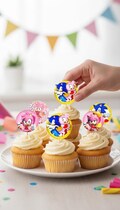 Girl Hedgehog Sonic Cupcake Toppers: Pink hedgehog Birthday Party (Digital Download)