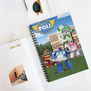 Cuaderno espiral de Robocar Poli, cuaderno espiral infantil, regalo personalizado para niños, regreso a clases