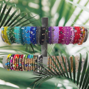 Seed Bead Stretch Bracelet | Custom 6/0 Seed Bead Stretch Bracelet | Glass Seed Bead Bracelets |  Seed bead colorful bracelets