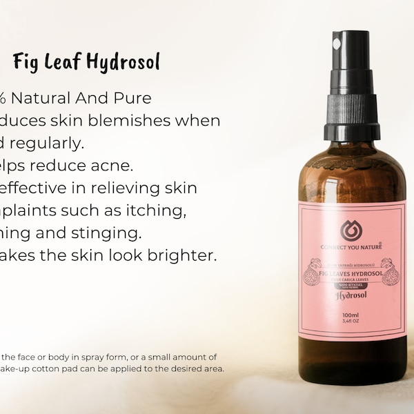 FİG LEAF HYDROSOL(100ml), purifying, brightening, pure, all nature, fig leaf dried, hydrolat, natural, aromatherapy, tonic