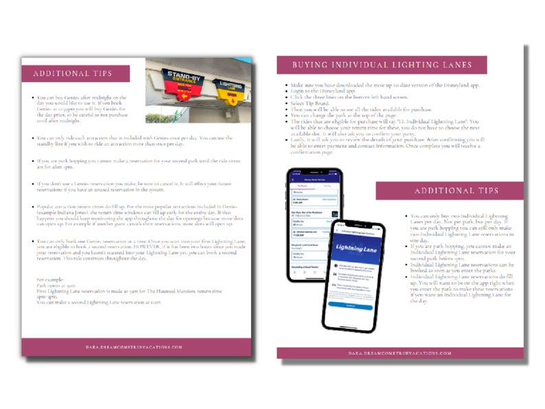 Travel Agentcalifornia Theme Park Genie Guide Etsy