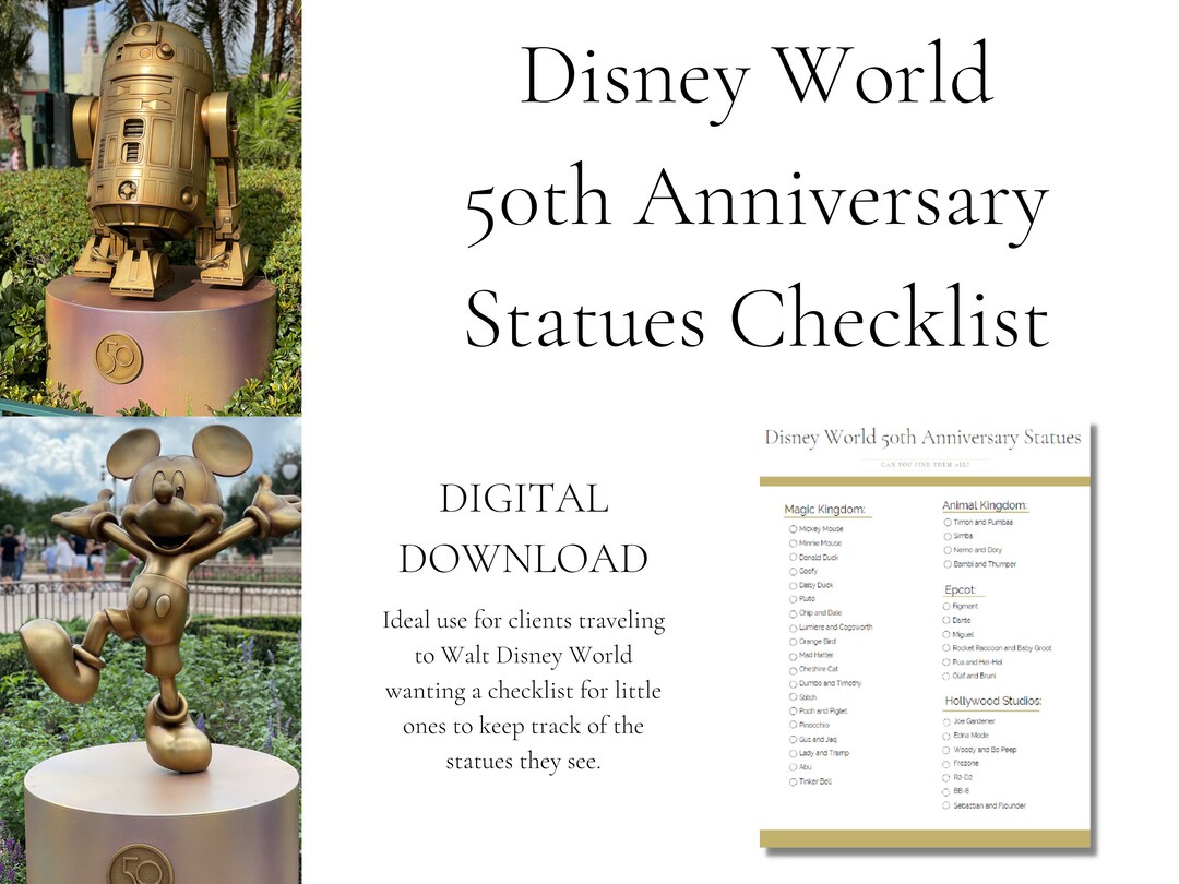 50th Anniversary Statues Checklist Etsy