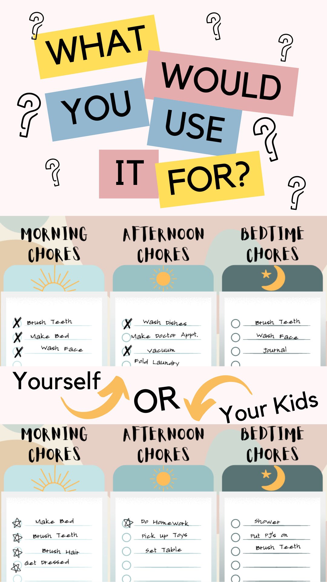 Digital or Printable Daily Checklist for You or Kids - Etsy