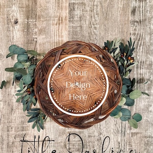 Boho Mockup, Flat Lay Mockup, Farmhouse Mockup, Basket Flat Lay, Wood Flat Lay, Basket Mockup