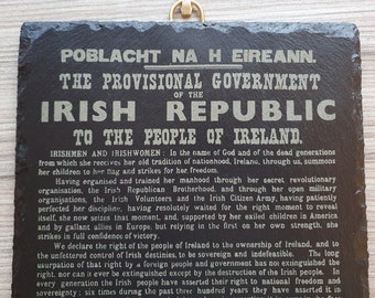 Irish Proclamation 1916 Engraved Slate - Irish Gift