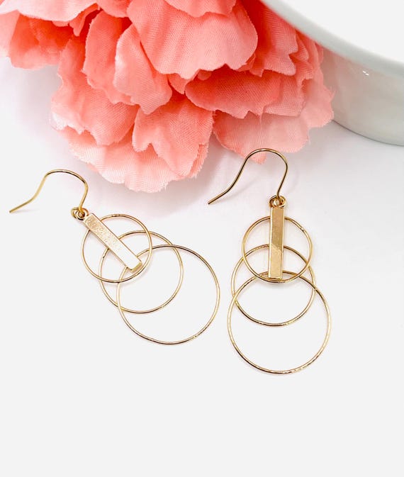 Gold Ohrringe, runde Ohrringe, Tropfen und baumeln Ohrringe