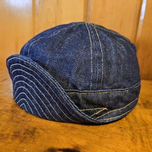 Baird Jeans Denim Hat Welding Cap Adjustable Strapback Blue Raw Denim Military Mechanic Engineer