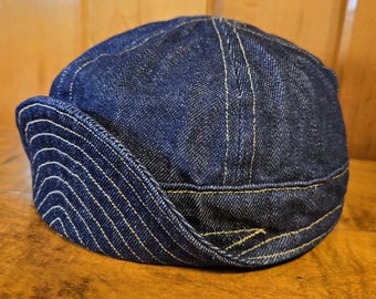 Casquette Vintage Denim Et Cuir – Eskan Village Arabie Saoudite – Taille Réglable – Livraison Offerte