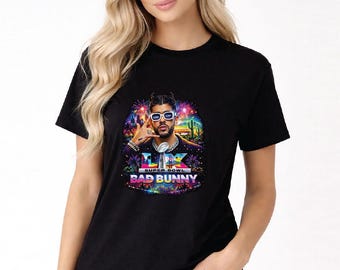 SuperBowl LX BAD BUNNY Print Tee Super Bowl 60 Santa Clara Custom Print Tshirt