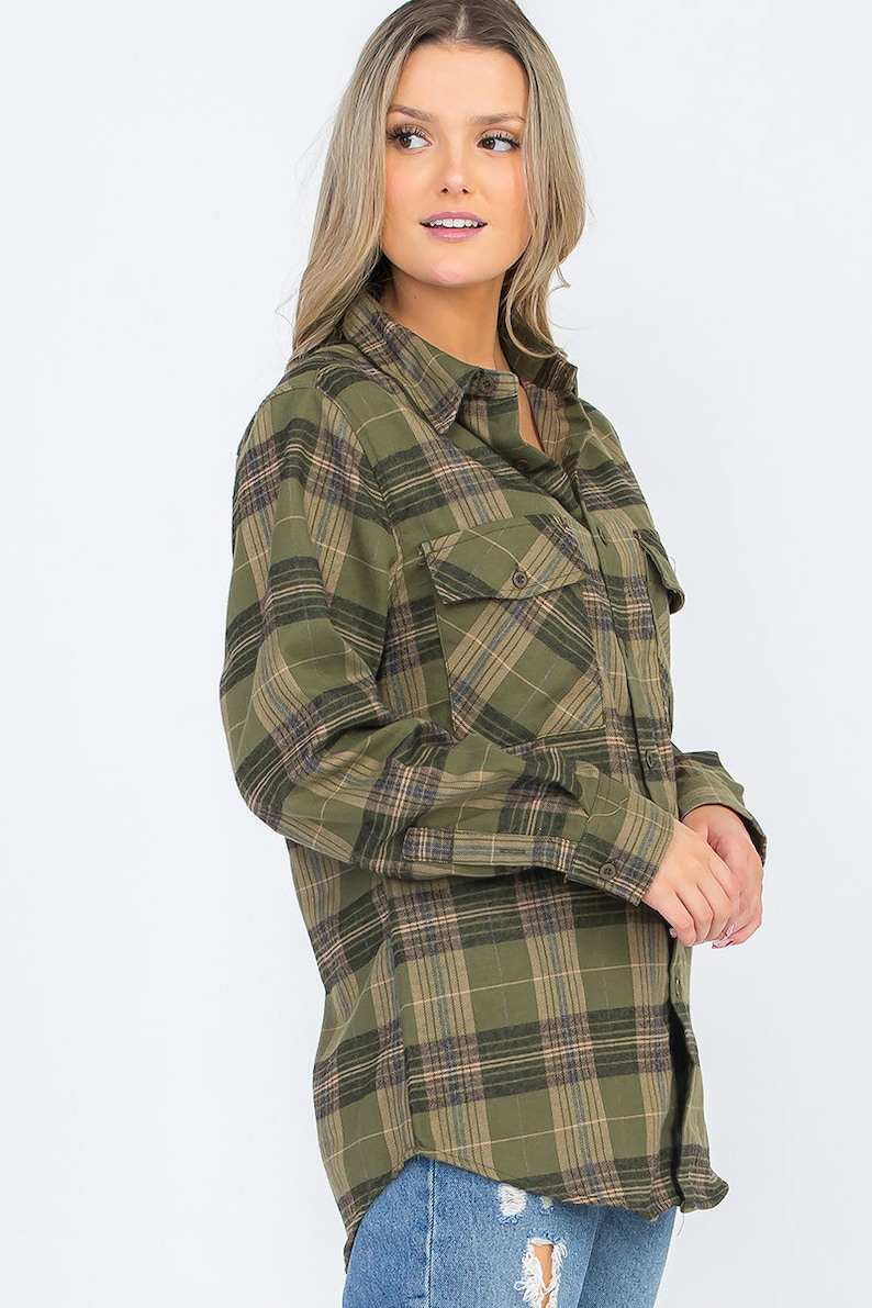 BOYFRIEND Fit Checker Plaid Flannel Long Sleeve