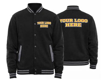 Personalized Fleece Letterman Jacket, Customized jacket, Custom Embroidered or Print Jacket, Wear your own design