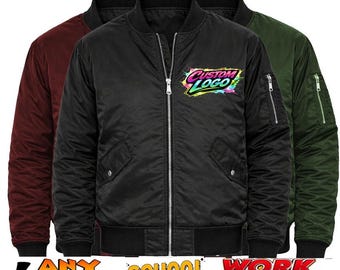 UNISEX CUSTOM Padded FLight Jacket Bomber- Custom Sports Team Jacket - School School Jacket -