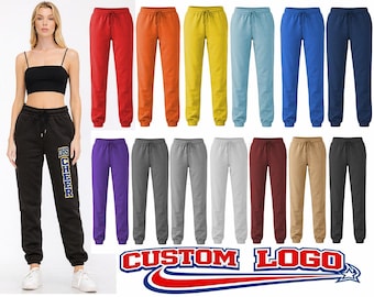Custom School Sweatpants Personalized Open Bottom Sweats Wide Leg Pants Sports College Team University Sorority Men Women Unisex Plus Size