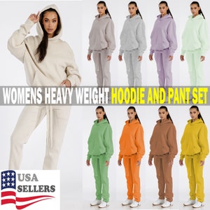 Oversized Boyfriend Sweat Suit Hoodie and Sweat Pant Jogger with Pockets