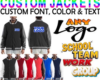 UNISEX CUSTOM Varsity Letterman Bomber Jacket- Custom Sports Team Jacket - School School Jacket -