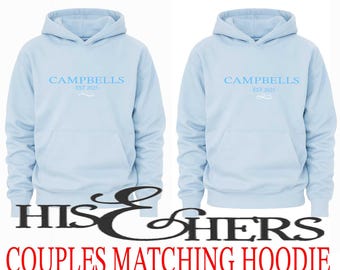 Matching Wifey Hubby Hoodies, Custom Hoodies, Personalized Wifey Hoodie, 1st Wedding Anniversary Gift, Wedding Gift, Anniversary Hoodie