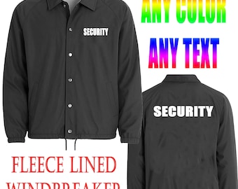 Security Lightweight Windbreaker Jacket | Security Guard Officer Bouncer Uniform Waterproof Coaches Coat