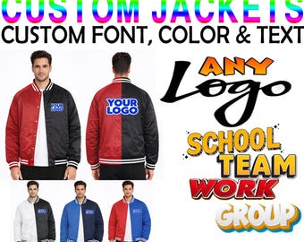 UNISEX CUSTOM Varsity Jacket Bomber- Custom Sports Team Jacket - School School Jacket -