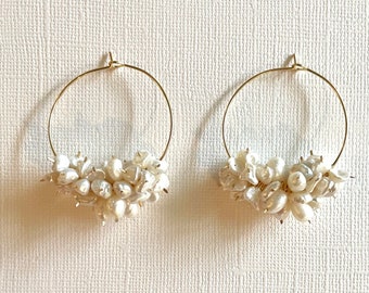 PEARL HOOP EARRINGS