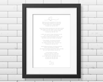 FEEL MY LOVE Letras de canciones Descarga imprimible - Letras de canciones Archivo digital para imprimir en casa, Regalo de bodas, Regalo de cumpleaños, Regalo de Navidad