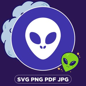 エイリアン デジタルダウンロード | svg png pdf jpg インスタントデジタルダウンロード