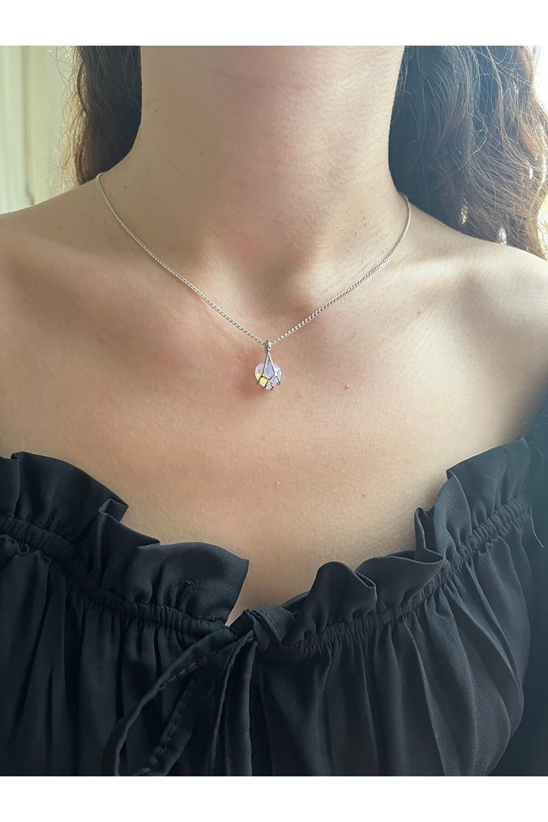 Pink Diamond Castle Necklace Gold and Silver Plated Etsy