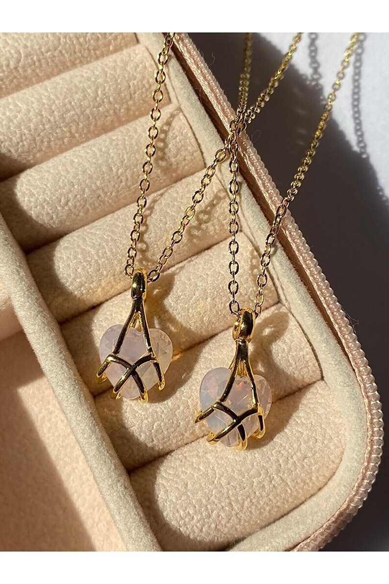 Pink Diamond Castle Necklace Gold and Silver Plated Etsy