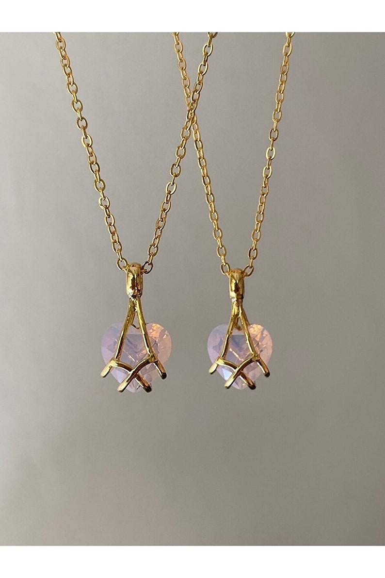 Pink Diamond Castle Necklace Gold and Silver Plated Etsy