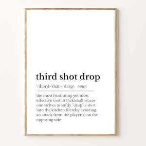 Pickleball Art: Third Shot Drop DIGITAL Printable Art | Pickleball Instant Download | Pickleball Print