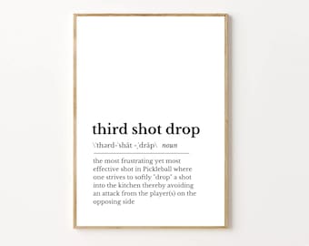 Pickleball Art: Third Shot Drop DIGITAL Printable Art | Pickleball Instant Download | Pickleball Print