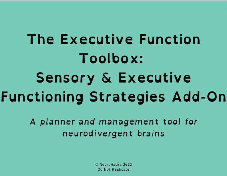 Sensory Strategies & Executive Functioning Packet Executive Function