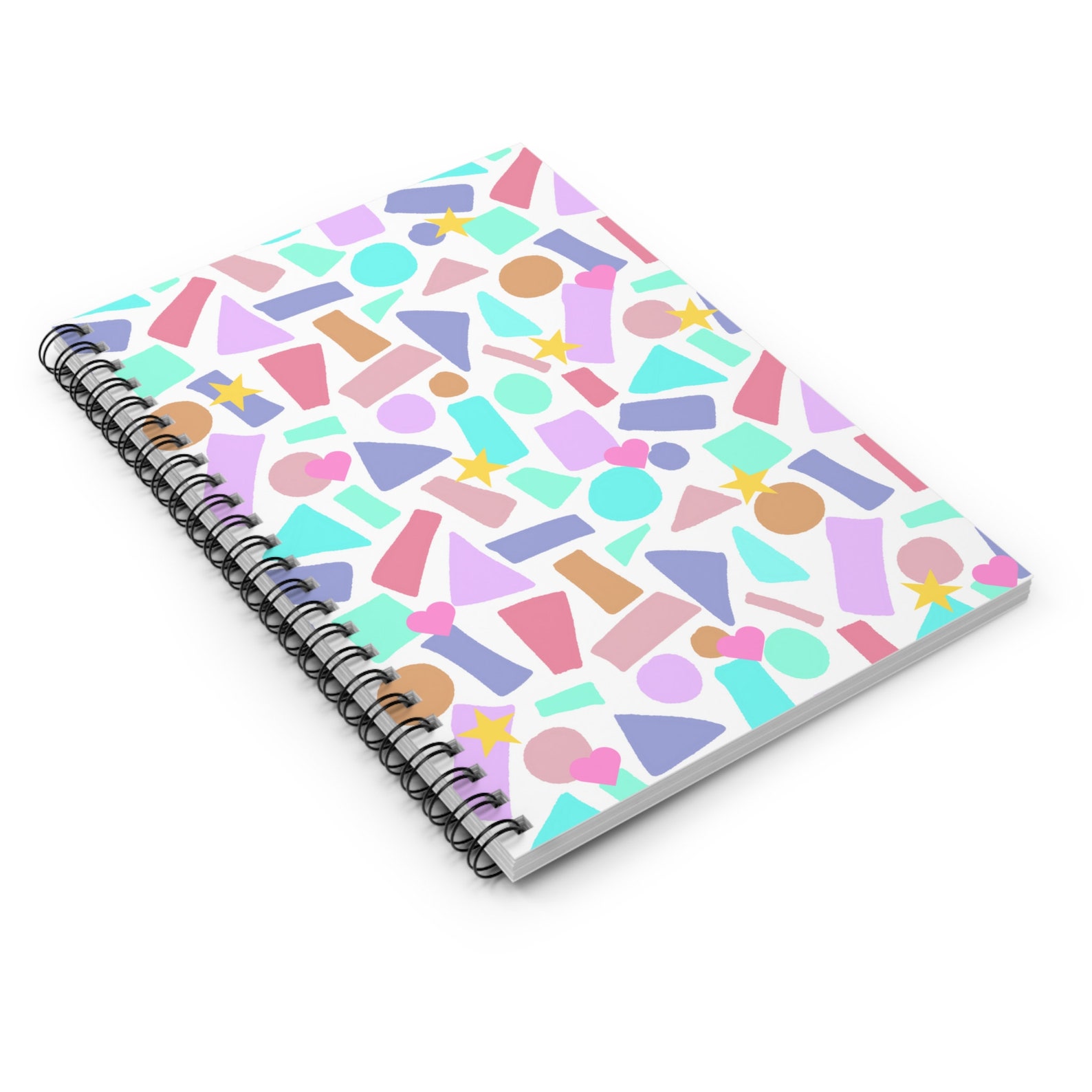 Cute Retro Pastel Shapes Spiral Notebook - Ruled Line - Etsy