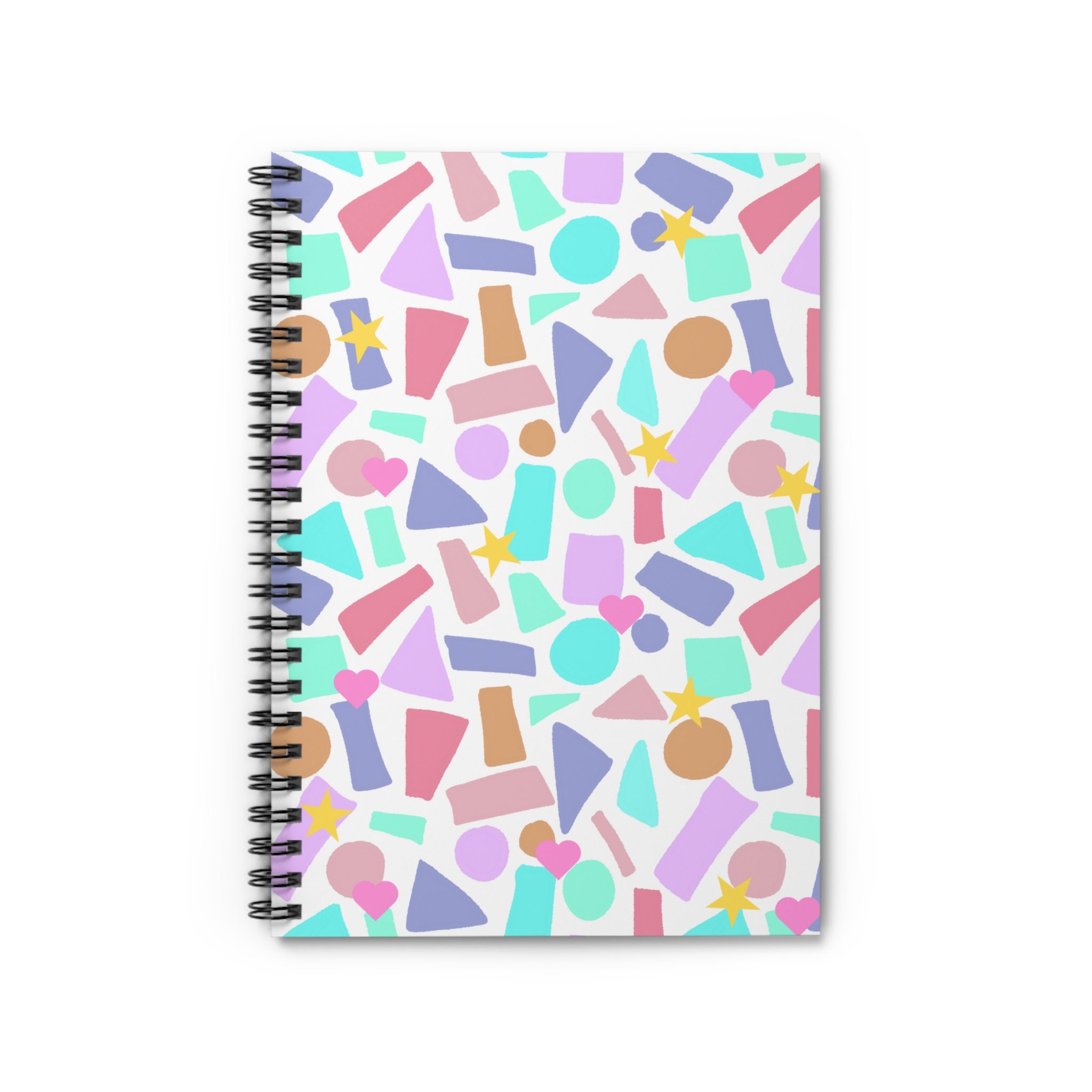 Cute Retro Pastel Shapes Spiral Notebook - Ruled Line - Etsy