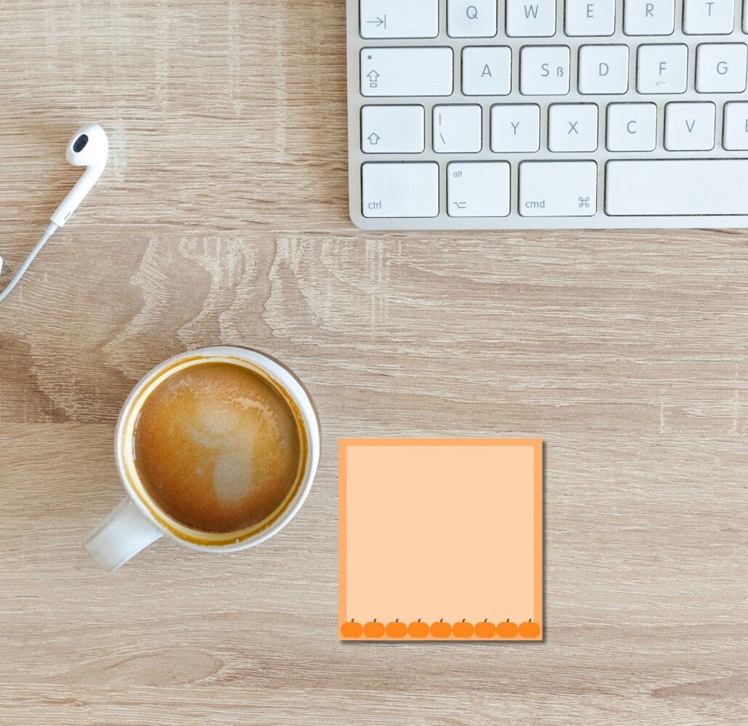 Cute Pumpkin Sticky Note Pad Fall Desk Decor - Etsy