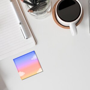kawaii sunset sky sticky note pad