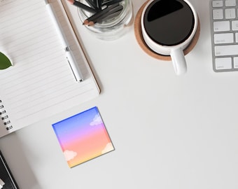 kawaii sunset sky sticky note pad