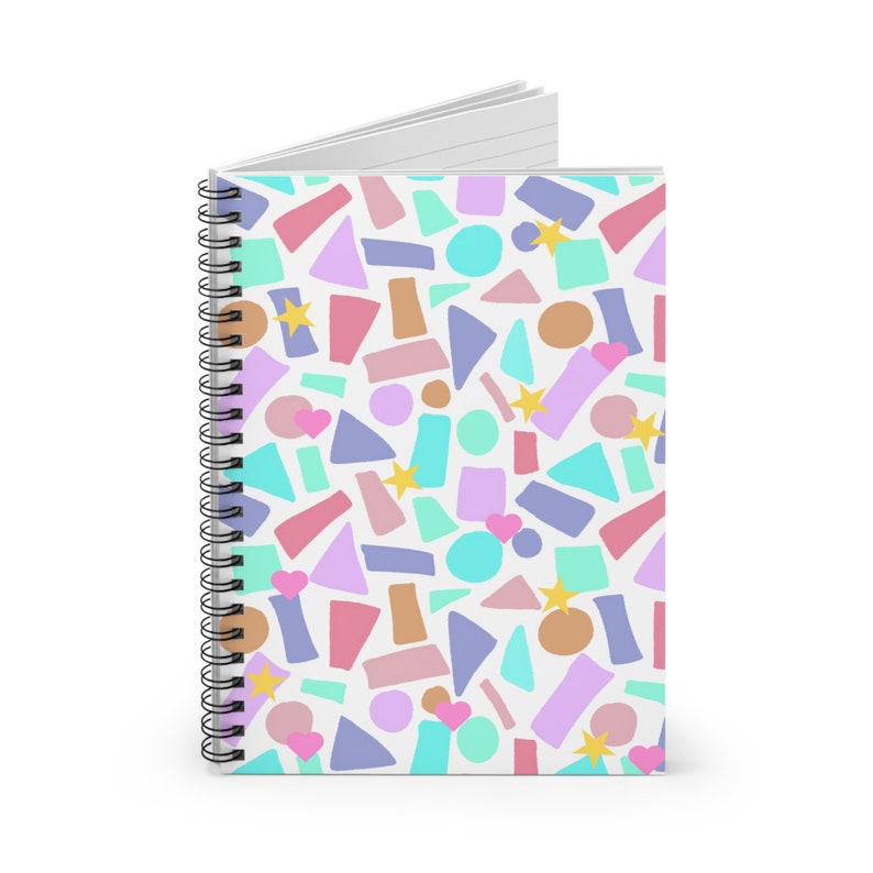 Cute Retro Pastel Shapes Spiral Notebook - Ruled Line - Etsy