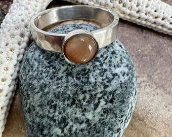 Sterlingzilveren zonnesteenring