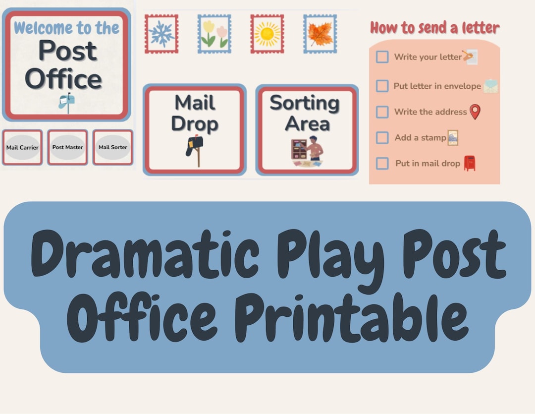 Post Office | Dramatic Play Printable (digital Download) - Etsy